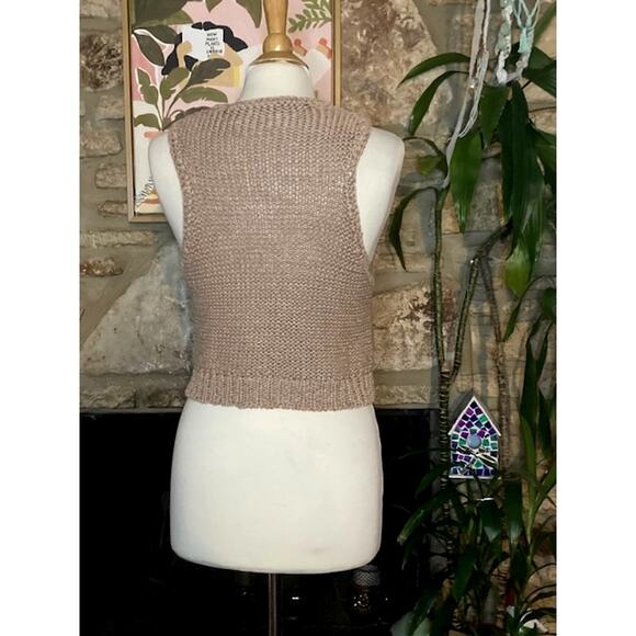 2010 Boho Era - Tan Cable Knit Open Vest - Picture 5 of 7